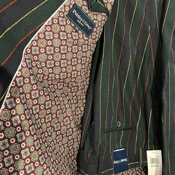 PAISLEY & GRAY 2 piece suit Ivy League Striped Wool Suit Slim fit NEW with tags - Picture 5 of 7